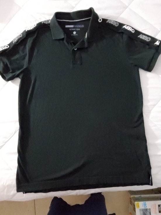 Aeropostale Other - Aeropostale Black Polo with Branded Shoulder Tape